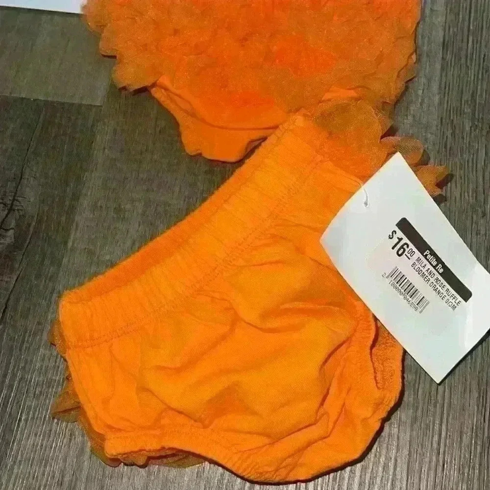 MILA & ROSE RUFFLE BLOOMER ORANGE 0/3 MONTHS - Picture 2 of 6